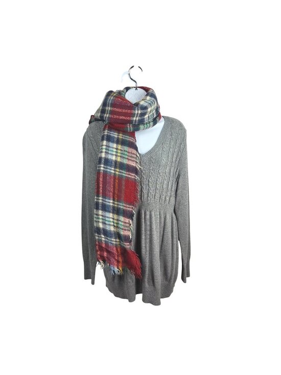Unbranded Accessories - Plaid Fringe Scarf Red Multicolor Soft Warm Accessory (Mix & Match 3/$15)